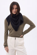 Oversized Triangle Bandana – Brushed Cashmere Brea - Black - Women