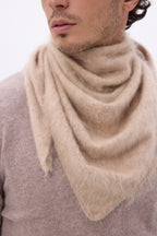 Bandana triangular oversize – Cachemira cepillada Brea - Beige crema - Hombre