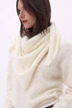 Bandana Triangle Oversize – Cachemire Brossé Brea - Blanc - Femme - 100% Cachemire Brosse