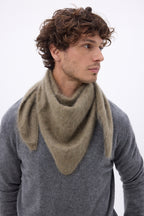 Bandana triangular oversize – Cachemira cepillada Brea - Caqui jaspeado - Hombre