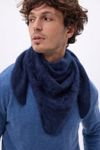 Oversized Triangle Bandana – Brushed Cashmere Brea - Navy Blue - Men