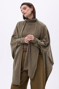 Poncho Brise - Kaki Melange - Donna - 100% Cashmere