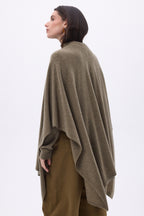 Poncho Brise - Kaki Melange - Donna - 100% Cashmere