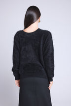 Oversized trui van geborsteld kasjmier Brushy - Zwart - Dames - 100% geborsteld kasjmier