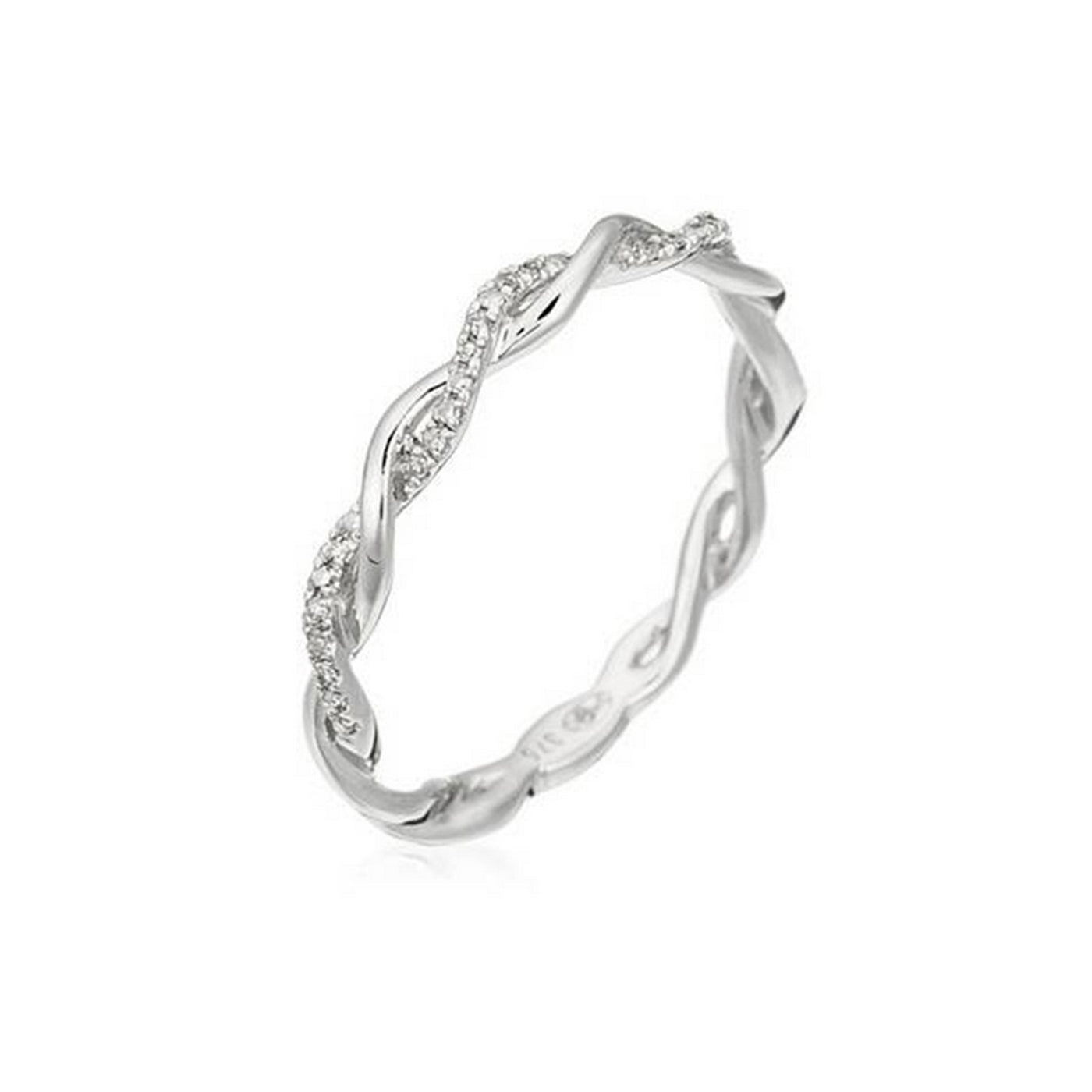Anillo "Twist" D0.06Cts/29 - Oro blanco 375/1000