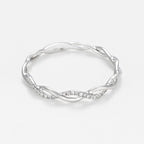 Anillo "Twist" D0.06Cts/29 - Oro blanco 375/1000