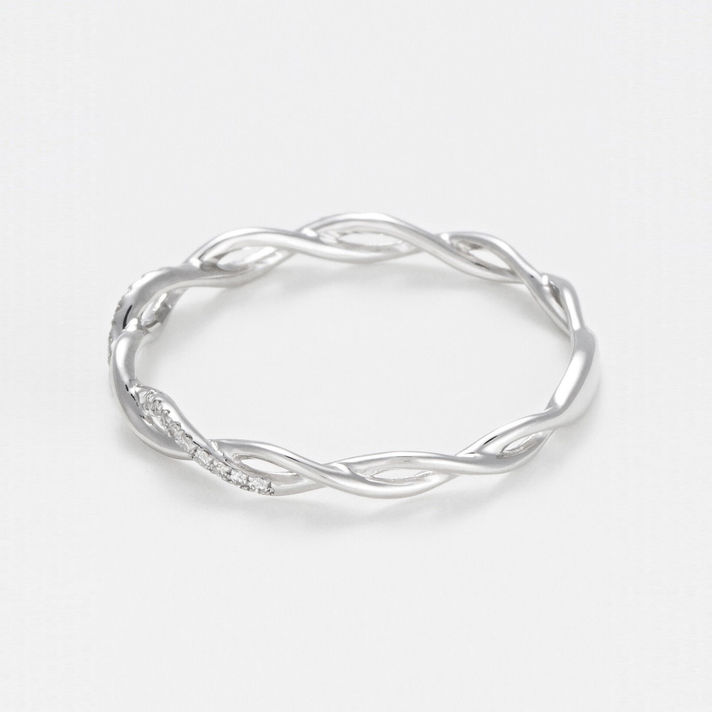 Anillo "Twist" D0.06Cts/29 - Oro blanco 375/1000