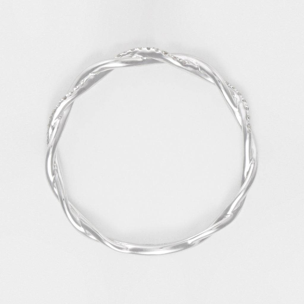 Anillo "Twist" D0.06Cts/29 - Oro blanco 375/1000