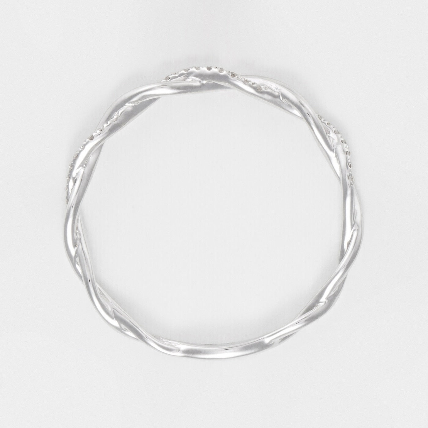 Anillo "Twist" D0.06Cts/29 - Oro blanco 375/1000