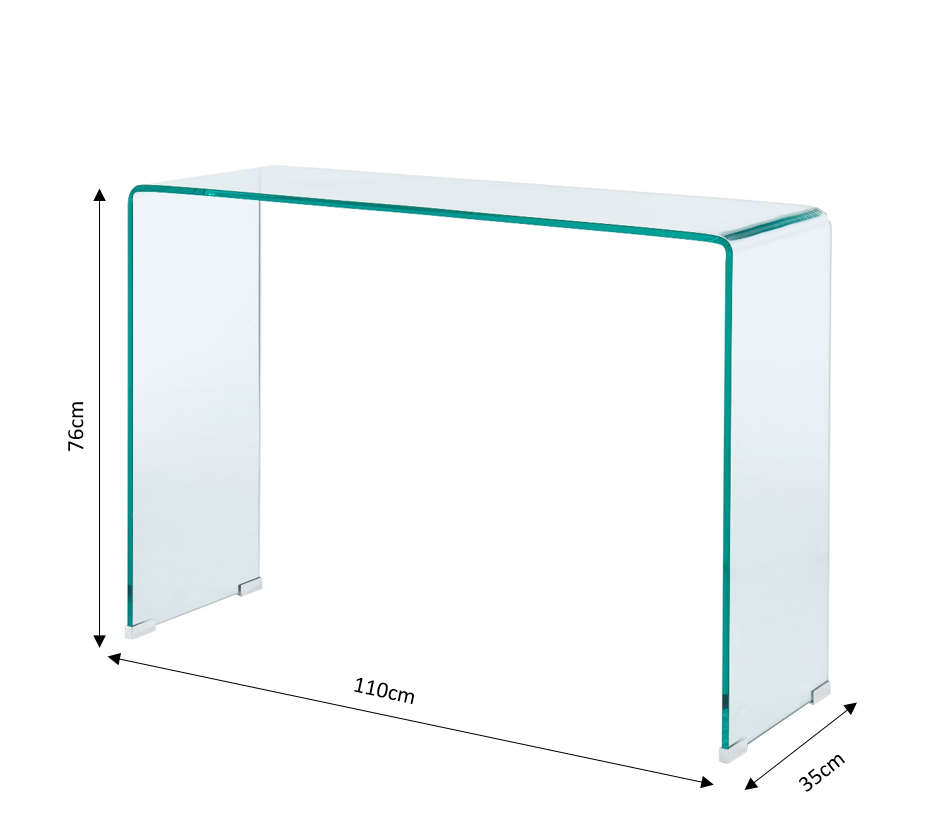 Ginza - Console - Tempered Glass - Transparent