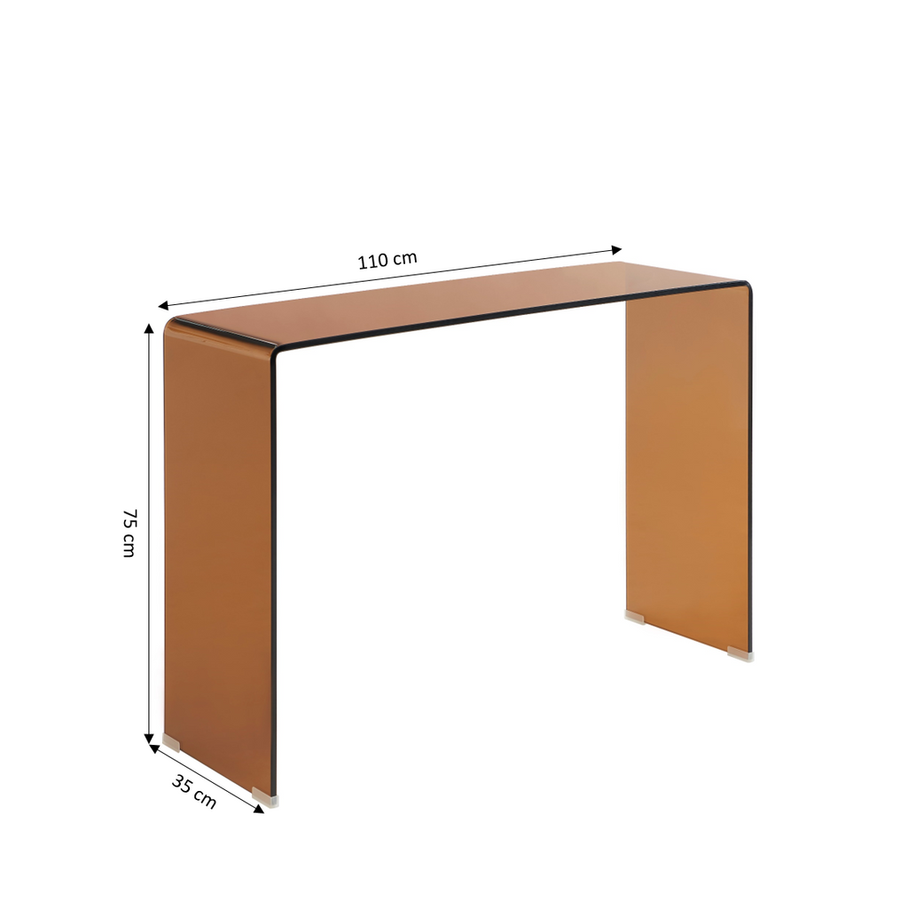 Ginza - Console - Tempered Glass - Amber