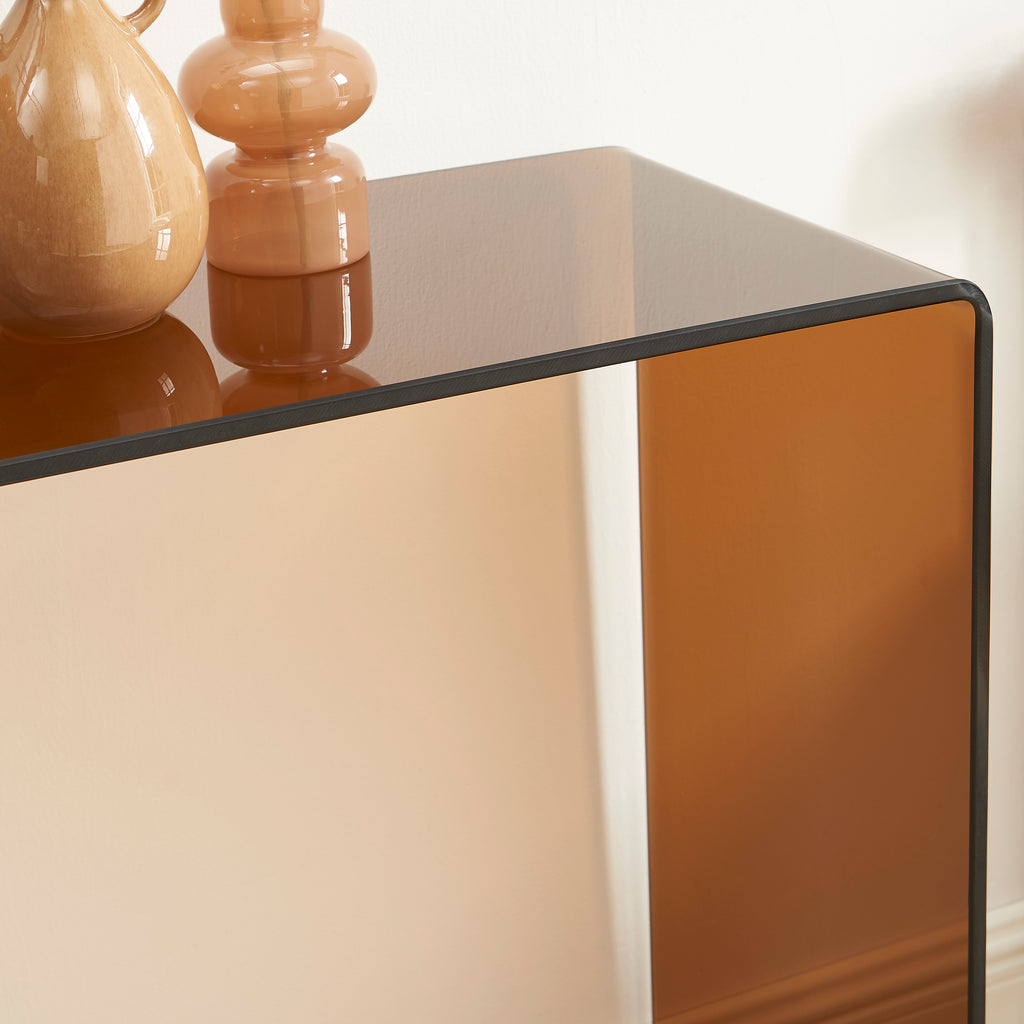 Ginza - Console - Tempered Glass - Amber