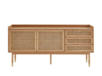 Leon - Buffet - Oak And Rattan Canework