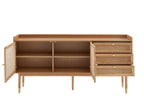 Leon - Buffet - Oak And Rattan Canework