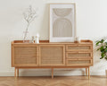 Leon - Buffet - Oak And Rattan Canework