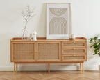 Leon - Buffet - Oak And Rattan Canework
