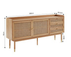 Leon - Buffet - Oak And Rattan Canework