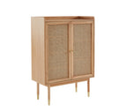 Leon - Sideboard - Oak Veneer And Rattan Canework