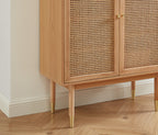 Leon - Sideboard - Oak Veneer And Rattan Canework