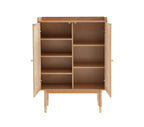 Leon - Sideboard - Oak Veneer And Rattan Canework