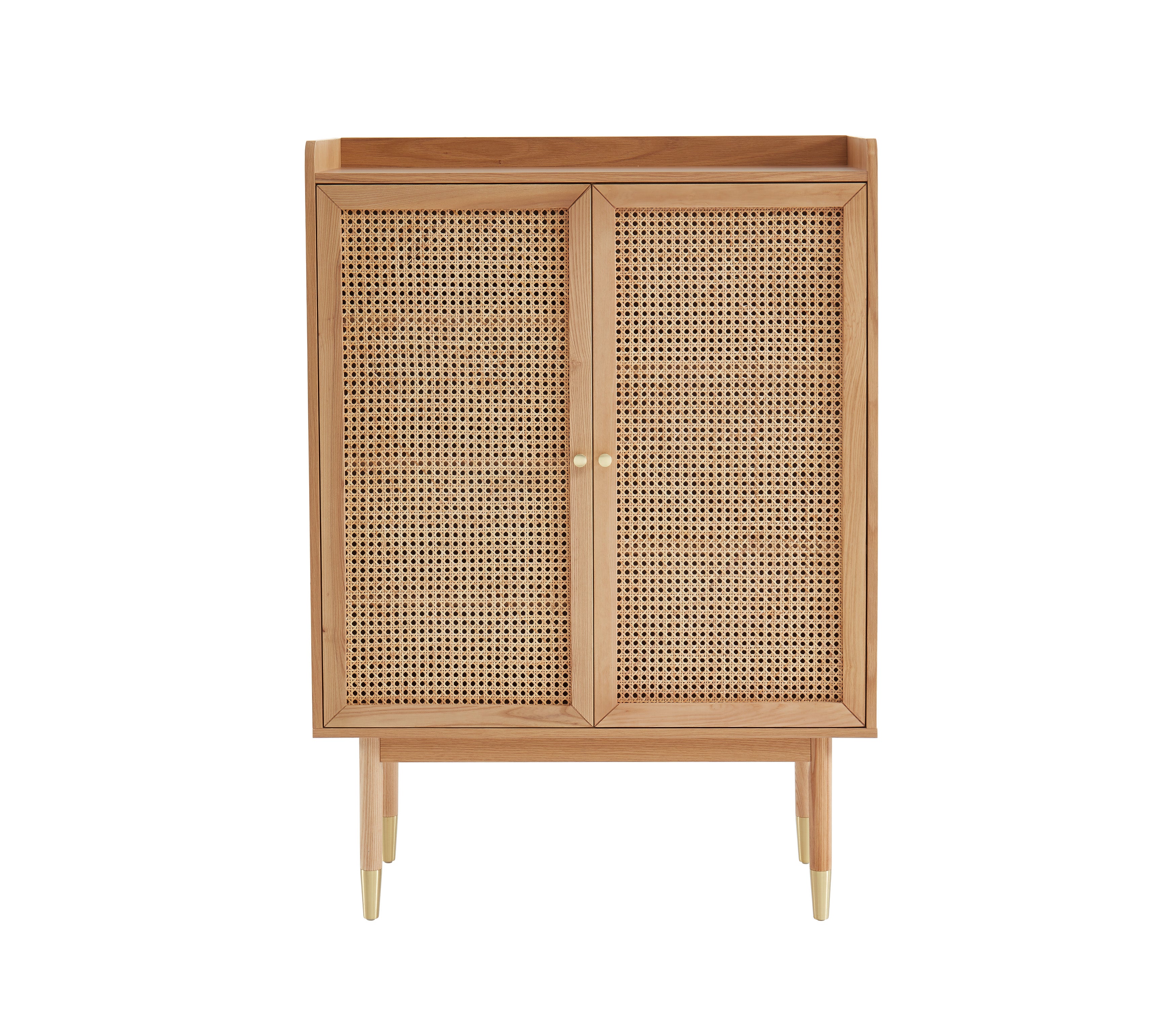 Leon - Sideboard - Oak Veneer And Rattan Canework