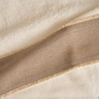 Ensemble De Serviettes De Toilette Et D'Invités Nicol En Éponge De Coton 430 G Avec Volant En Lin Et Coton - Ivoire