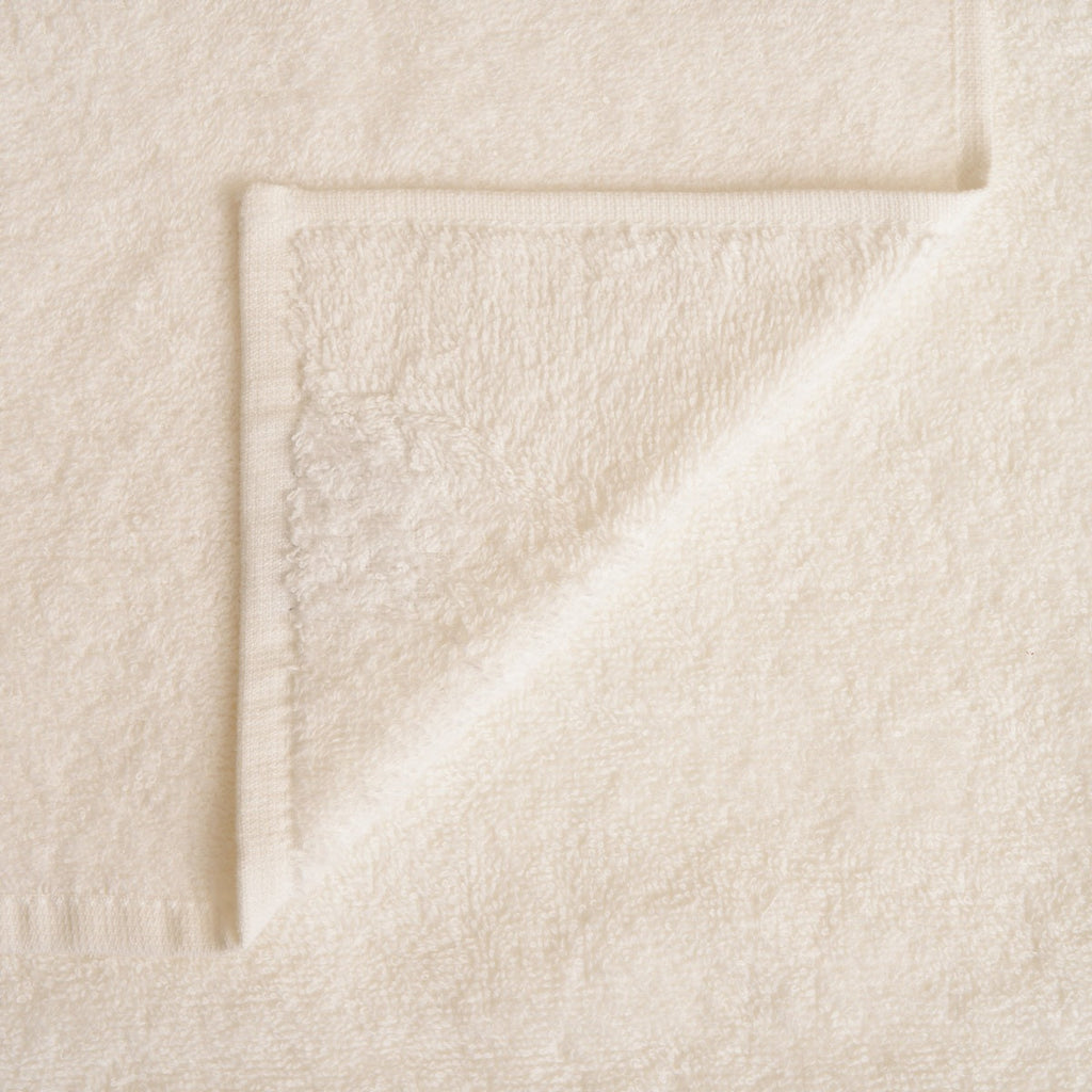 Ensemble De Serviettes De Toilette Et D'Invités Nicol En Éponge De Coton 430 G Avec Volant En Lin Et Coton - Ivoire