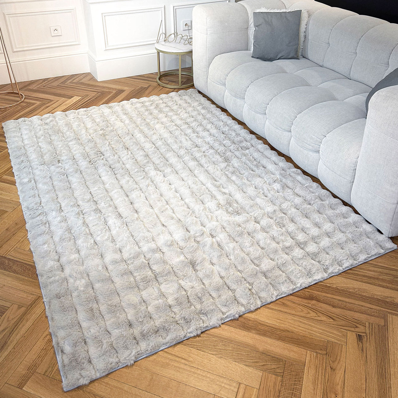 Bubble - Tapis D'Intérieur - Polyester - Gris