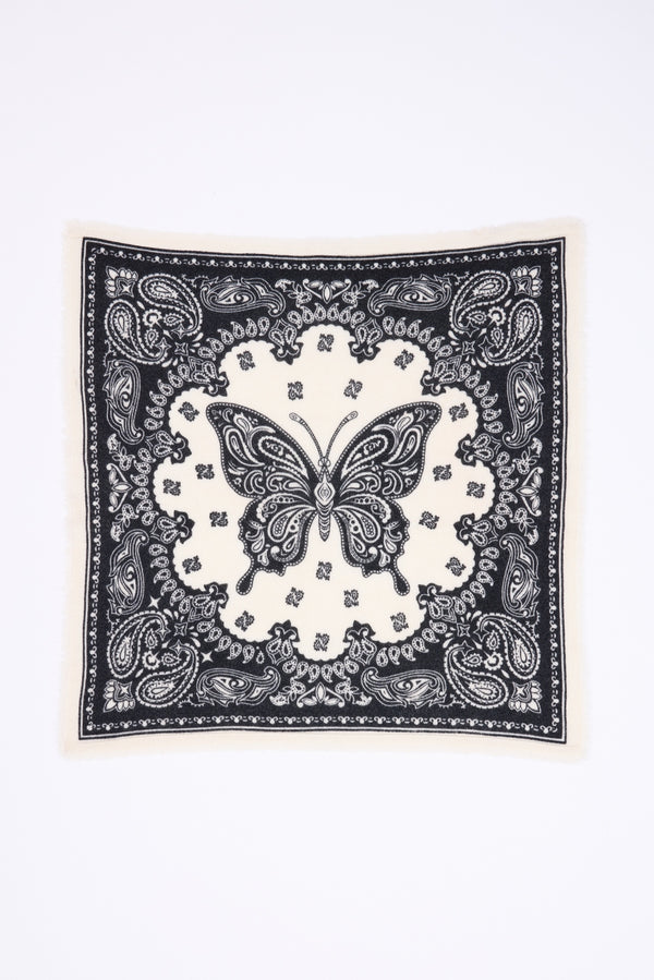 Lille Butterfly-bandana - Sort - Dame - 100 % kashmir