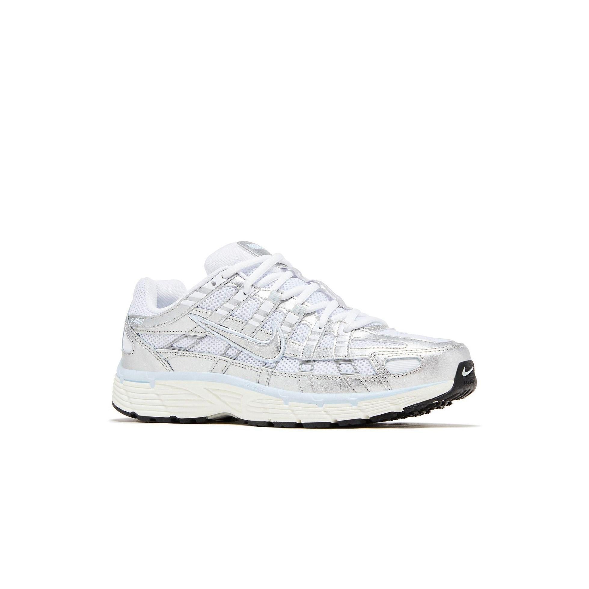 Nike P-6000 White Blue Tint Sail Metallic Silver (W) - Blanc