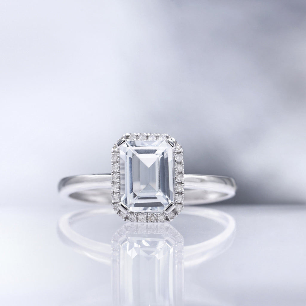 "Maestromantic" Ring with Diamonds 0.08/26 &amp; Tb 2.02/1 - 375/1000 White Gold