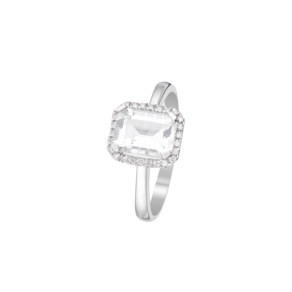 "Maestromantic" Ring with Diamonds 0.08/26 &amp; Tb 2.02/1 - 375/1000 White Gold