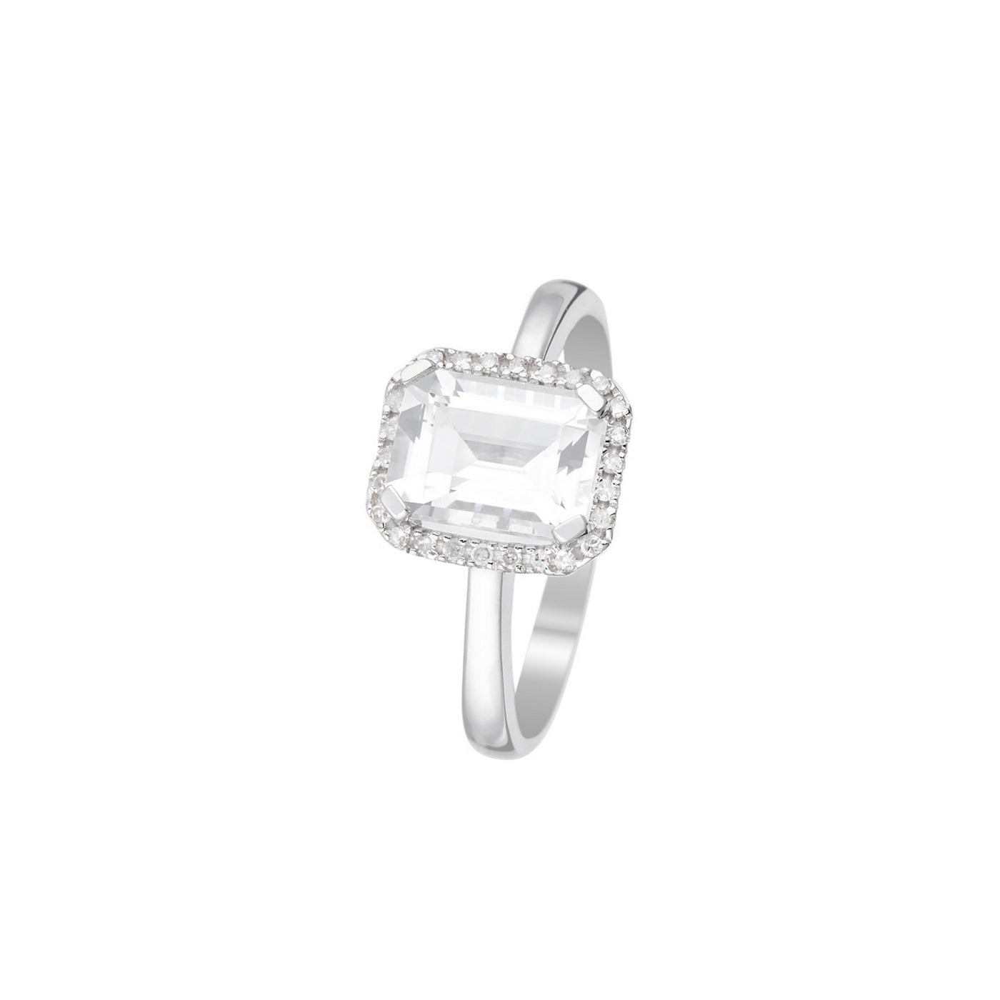 "Maestromantic" Ring with Diamonds 0.08/26 &amp; Tb 2.02/1 - 375/1000 White Gold