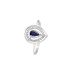 Anillo “Océane” Diamantes 0.09/29 y Zafiro 0.30/1 – Oro blanco 375/1000