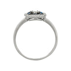 Ring "Volga" D0,03/8 & Safir 0,58/8 - 9 karat hvidguld (375/1000)