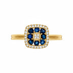 Anillo "Volga" Diamantes 0.03/8 y Zafiro 0.58/8 - Oro amarillo 375/1000