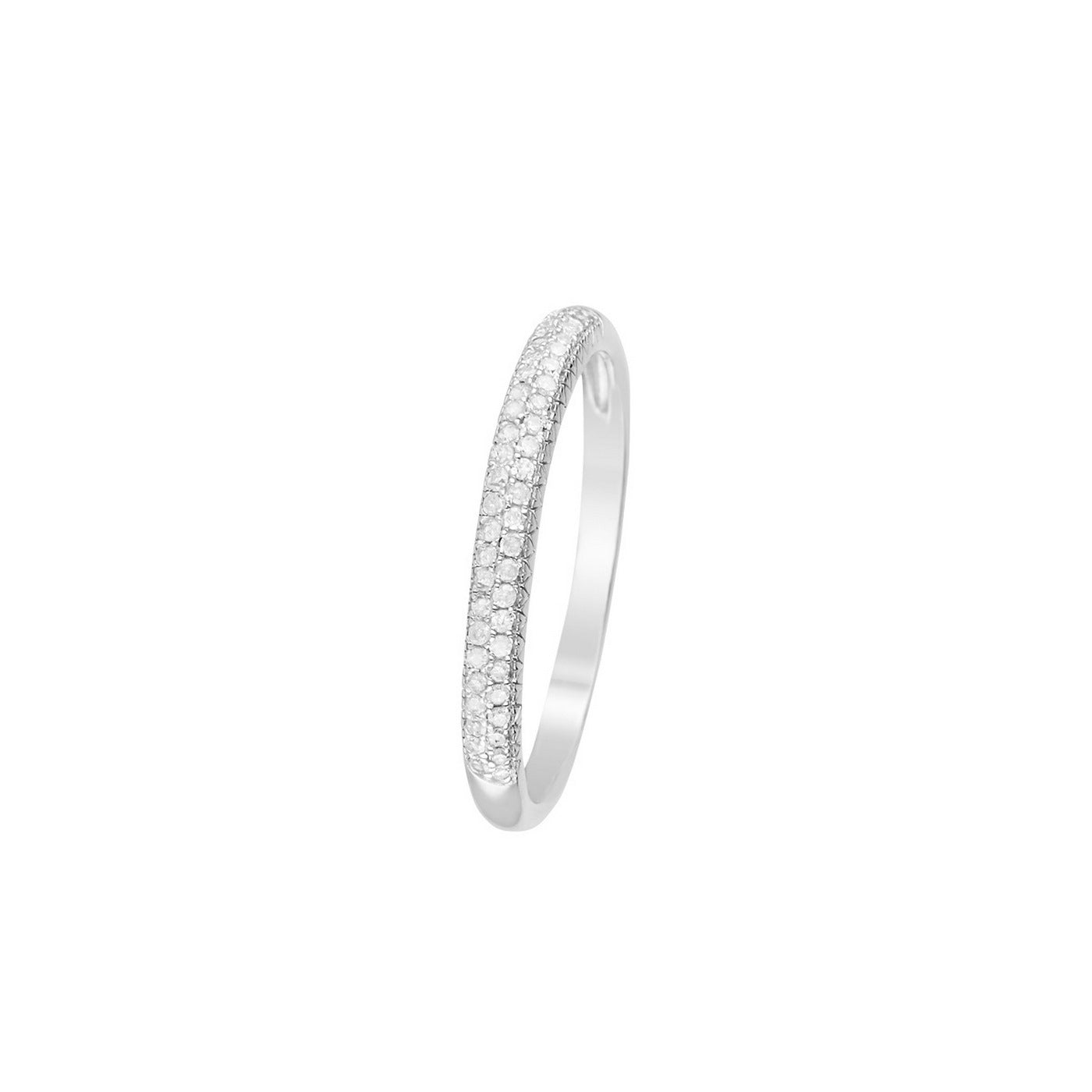 Bague "Alliance Foch" Diamants 0,15/50 - Or Blanc 375/1000
