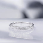 Bague "Alliance Foch" Diamants 0,15/50 - Or Blanc 375/1000