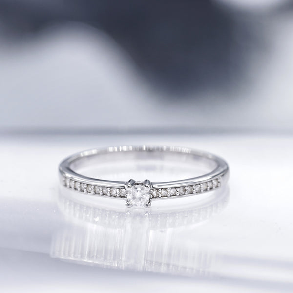 "Toi Mon Amour" Ring, D0.14/19 - 375/1000 White Gold