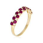 Bague "Princesse Grace" Diamants 0,21/14 + Rubis 1,4/14