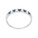 Bague "Séoul" D0,11/4 & Saphir 0,25/5 - Or Blanc 375/1000