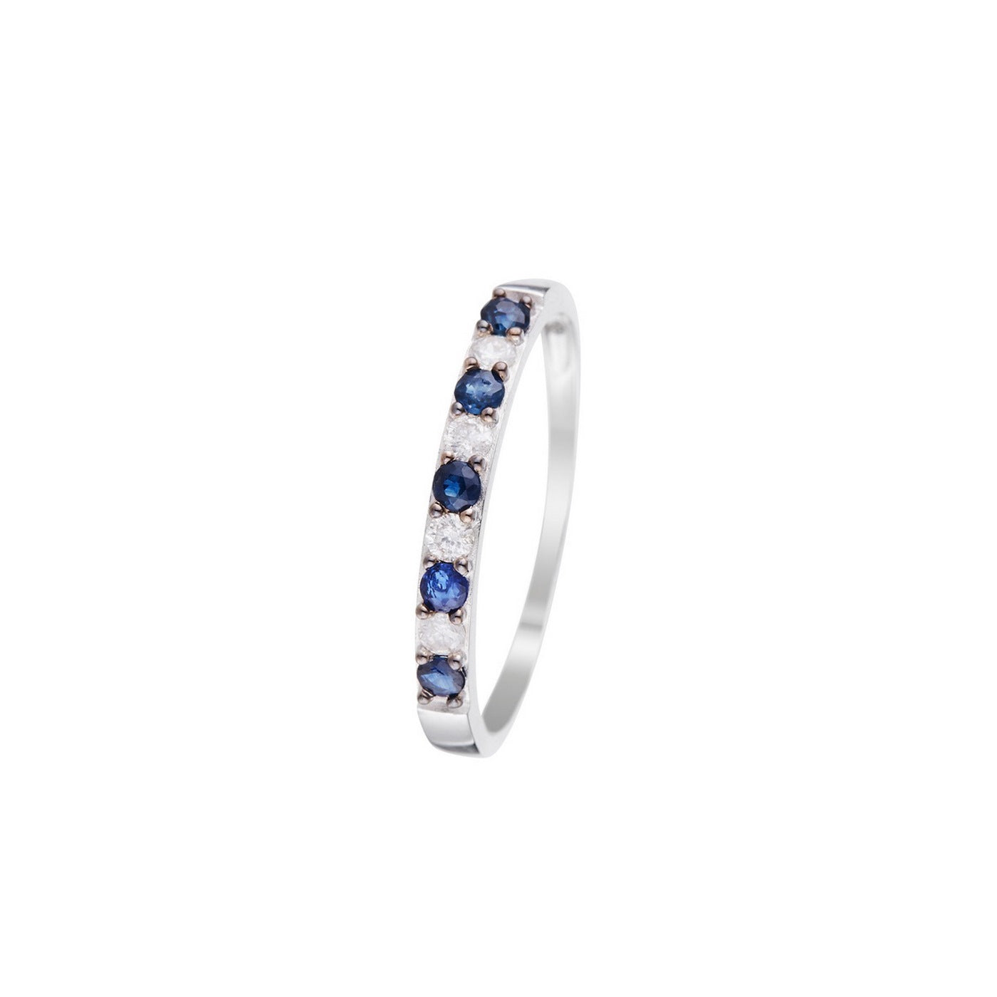 "Seoul" Ring Diamonds 0.11/4 & Sapphire 0.25/5 - 375/1000 White Gold