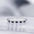 "Seoul" Ring Diamonds 0.11/4 & Sapphire 0.25/5 - 375/1000 White Gold