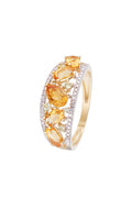 Bague "Olivines" D0,05/16 & Péridot 0,14/6 & Citrine 1,30/5