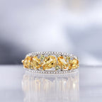 Anillo "Olivinos" D0.05/16 & Peridoto 0.14/6 & Citrino 1.30/5 - Oro Amarillo 375/1000