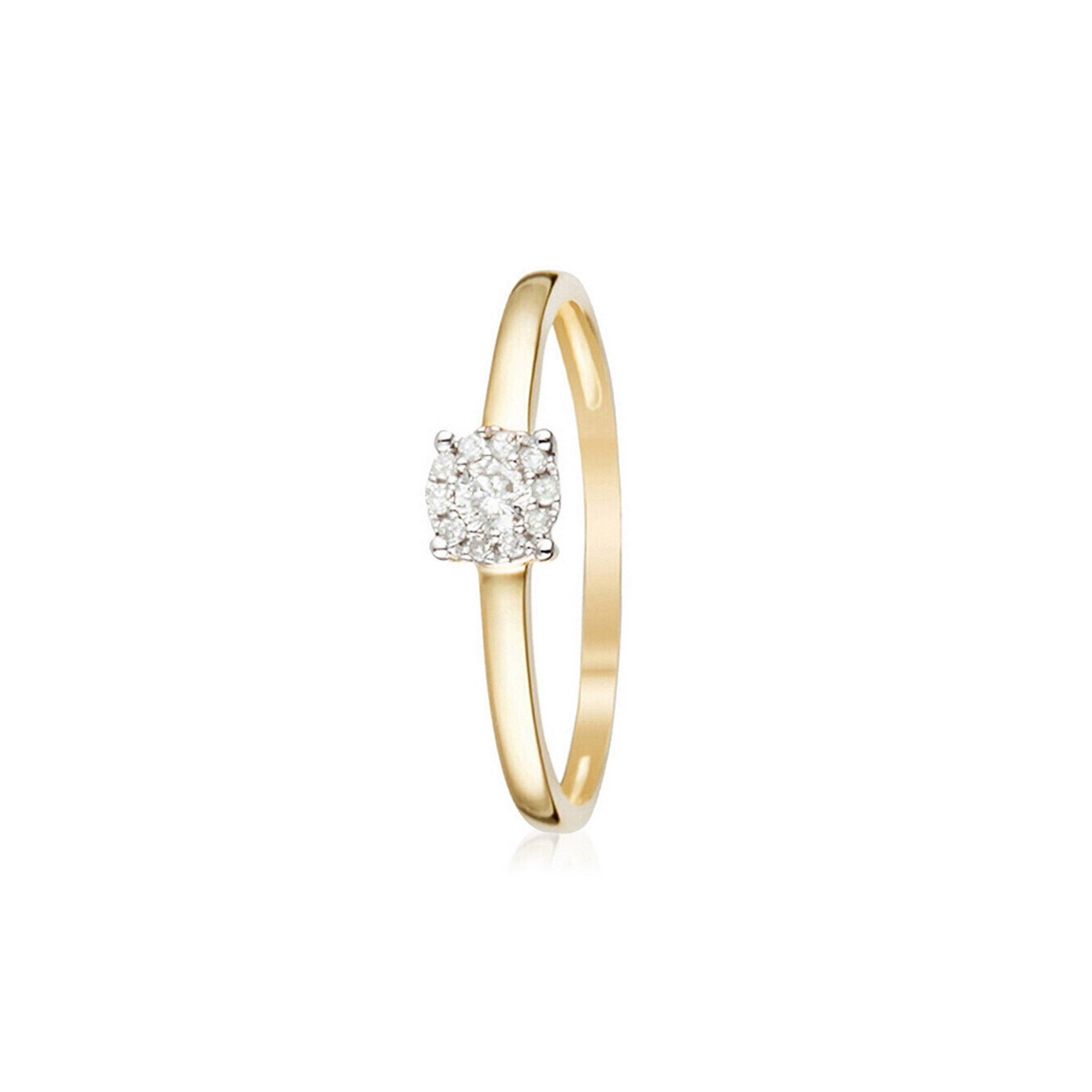 Anillo de diamantes "Akna" 0.11/11 - Oro amarillo 375/1000