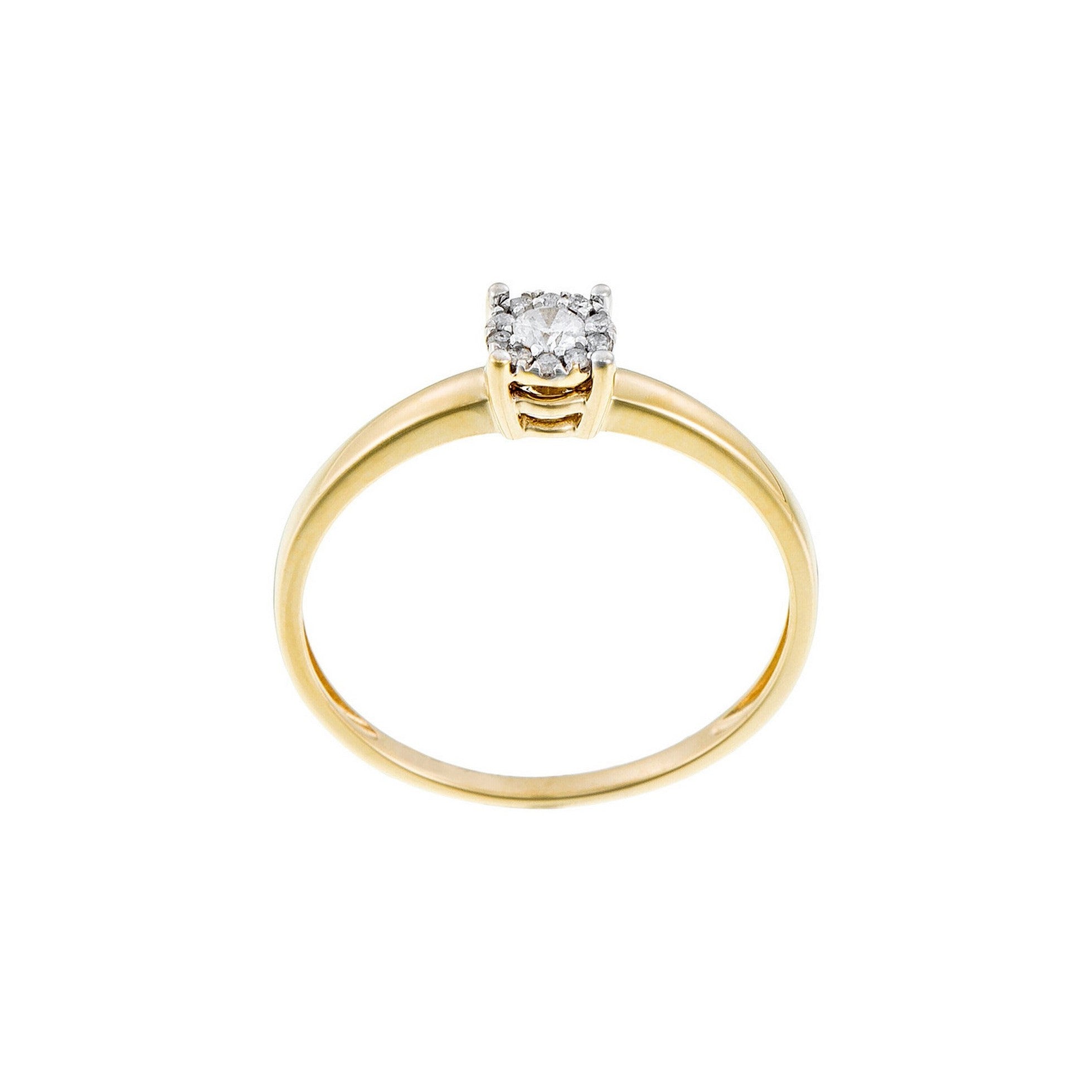 Anillo de diamantes "Akna" 0.11/11 - Oro amarillo 375/1000