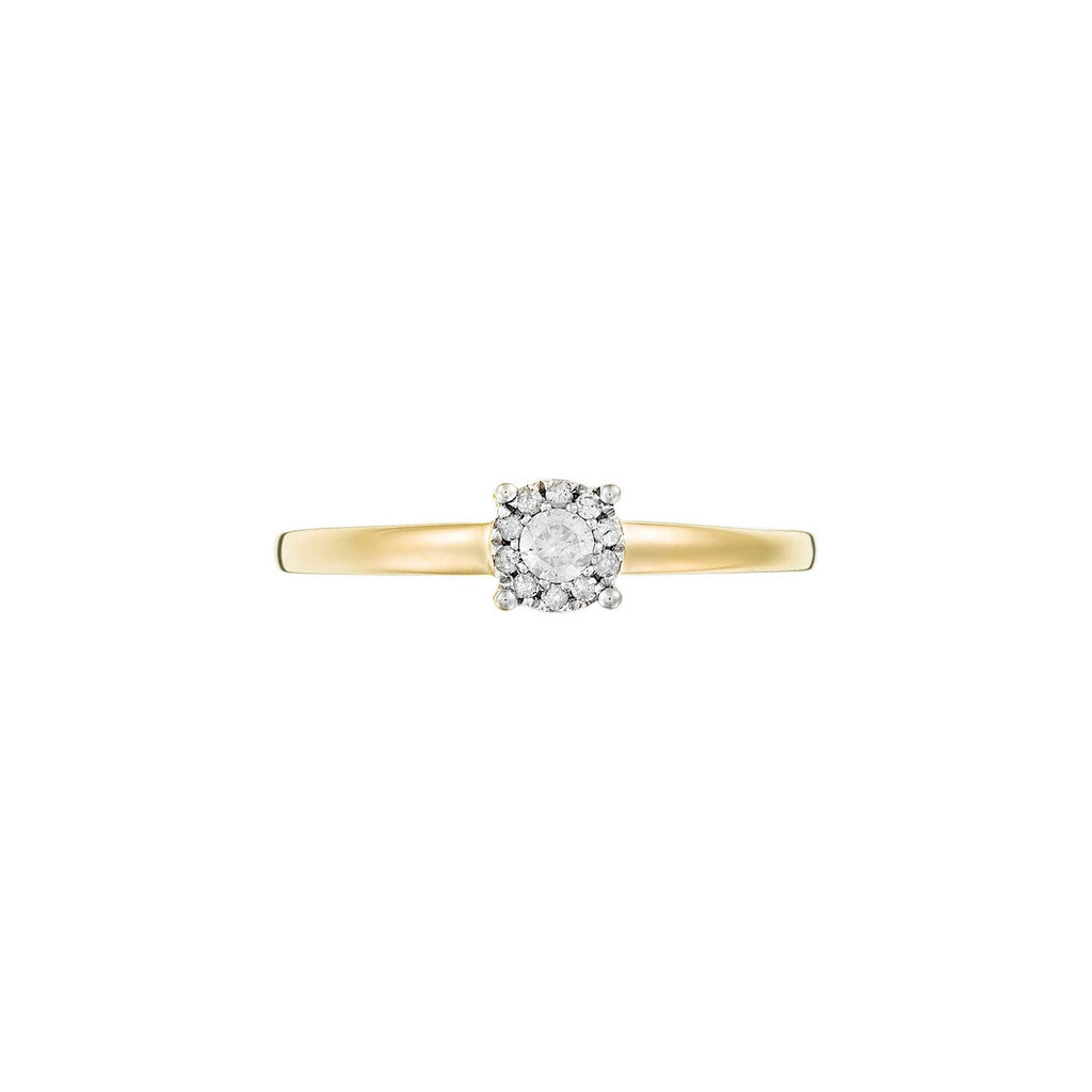 Anillo de diamantes "Akna" 0.11/11 - Oro amarillo 375/1000