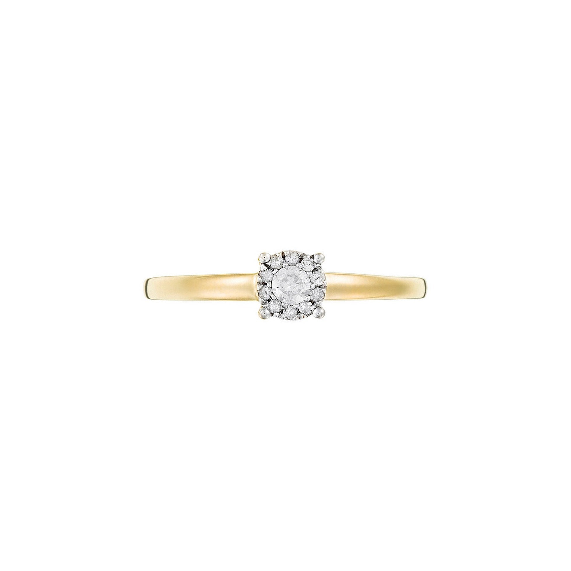 Anillo de diamantes "Akna" 0.11/11 - Oro amarillo 375/1000
