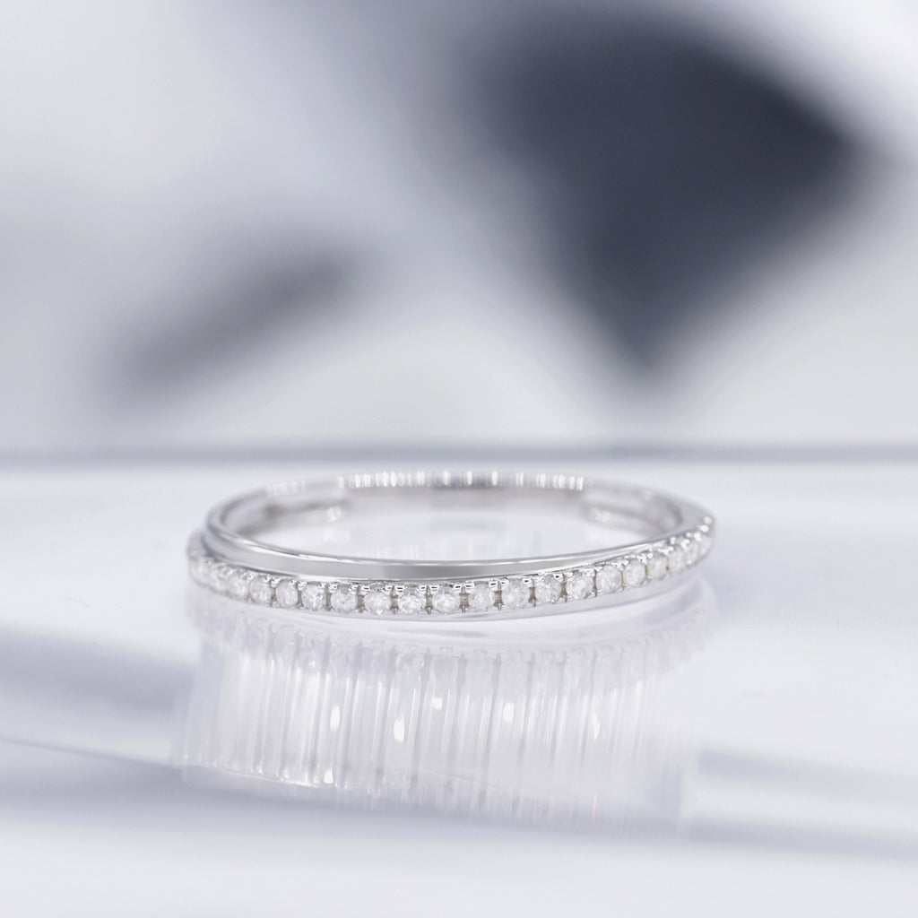 Anillo "Alianza Divina" Diamantes 0.12/24 - Oro blanco 375/1000